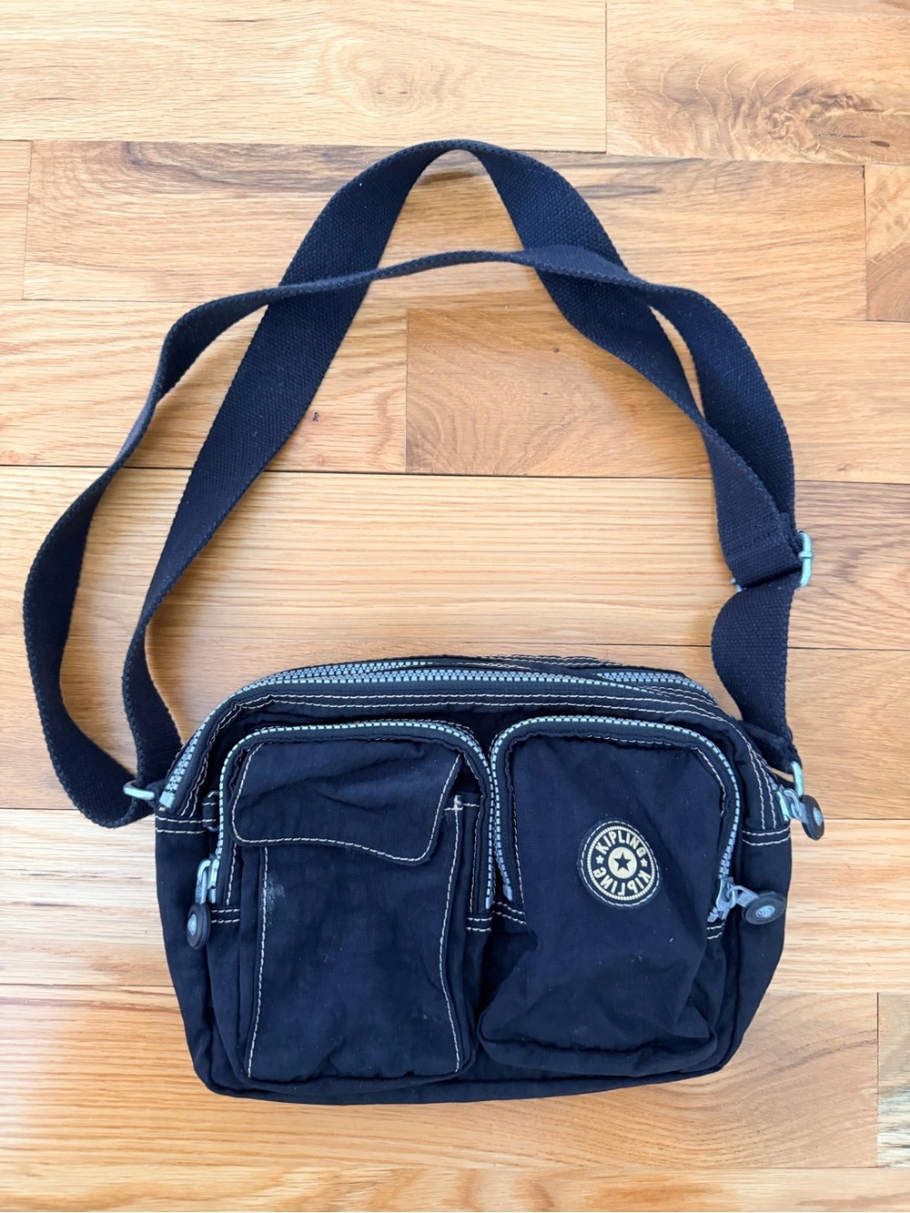 Kipling Black Nylon Crossbody Bag